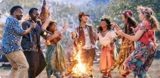 Cultural gathering around the fire