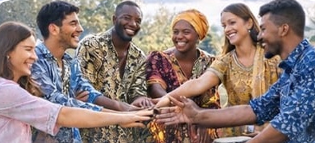 Community members joining hands